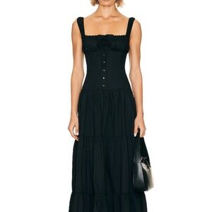 Lioness Heart Shaped Black Tiered Maxi Dress